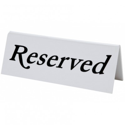 Plastic Reserved Sign