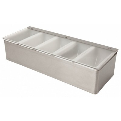 Stainless Steel Condiment Holder 5 Compartment